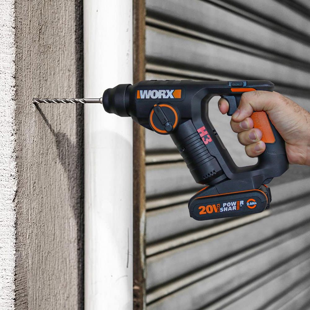 WORX%20WX394.3%2020Volt%202.0Ah.%20Li-ion%201.5J%20Profesyonel%20SDS-Plus%20Pnömatik%20Şarjlı%20Matkap%209%20Adet%20Uç%20Mandren