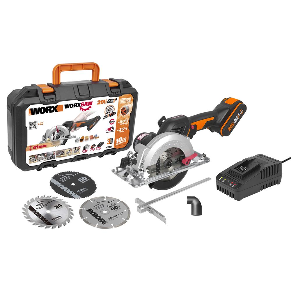 WORX%20WX531%2020Volt%202.0Ah.%20Li-ion%20120mm%20Kömürsüz%20Profesyonel%20Çok%20Amaçlı%20Daire%20Testere