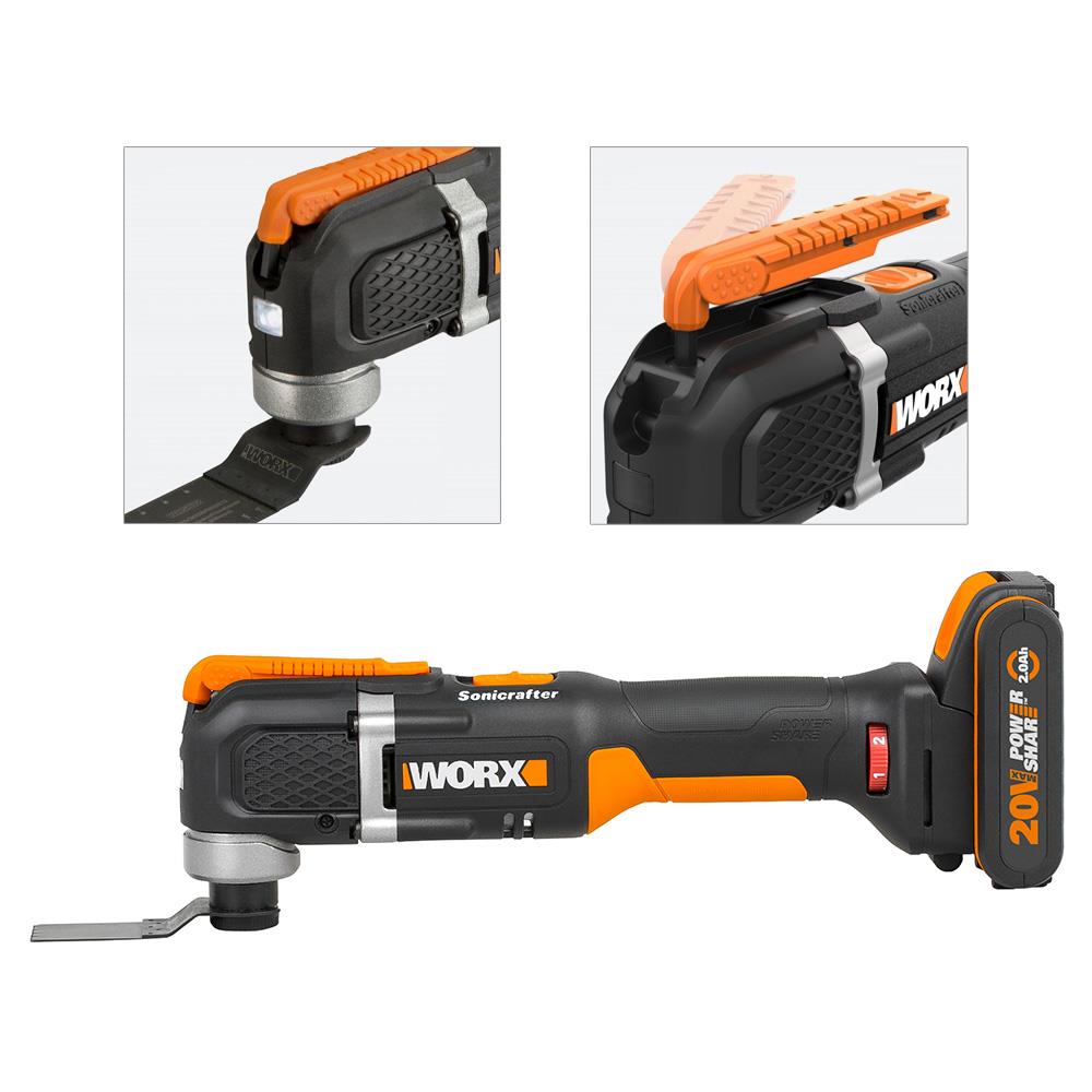 WORX%20WX696%2020Volt%202.0Ah.%20Li-ion%20Profesyonel%20Çok%20Amaçlı%20Devir%20Ayarlı%20Şarjlı%20Kesme,Raspalama,Zımpara