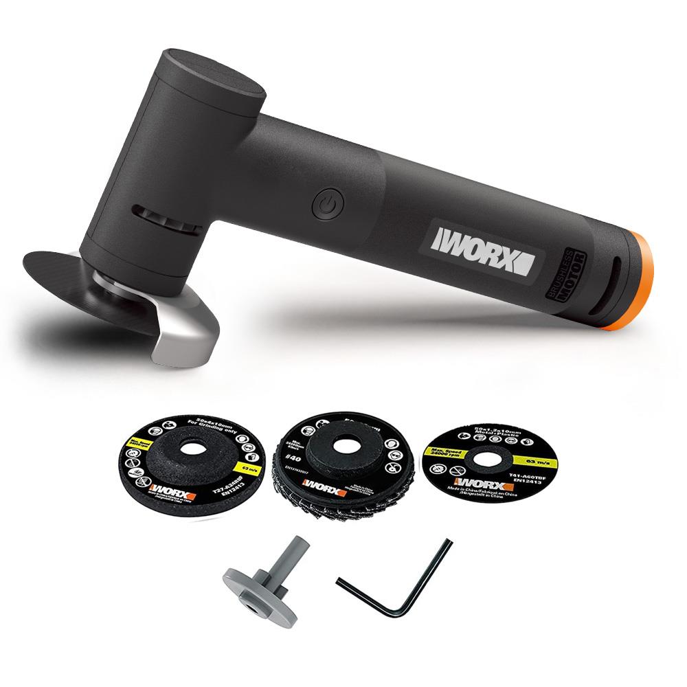 WORX%20WX741.9%20MAKERX%2020Volt%20Kömürsüz%20Profesyonel%2050mm%20Avuç%20Taşlama%20+%203%20Aksesuar%20(Akü%20Dahil%20Değildir)