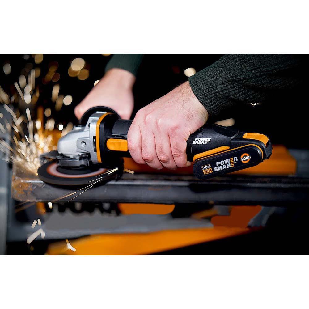 WORX%20WX800.5%2020Volt%204.0%20Ah.%20Li-ion%20115mm%20Profesyonel%20Şarjlı%20Avuç%20Taşlama