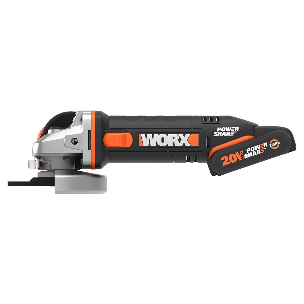 WORX%20WX800%2020Volt%202.0%20Ah.%20Li-ion%20Çift%20Akülü%20115mm%20Profesyonel%20Şarjlı%20Avuç%20Taşlama