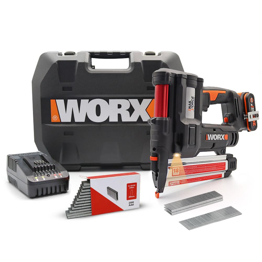 WORX%20WX840%2020Volt/2.0Ah.%20Li-ion%20Şarjlı%20Prof.%2016-40mm%20Zımba%20ve%2015-50mm%20Çivi%20Çakma%20Yedek%20Zımba%20ve%20Çivi