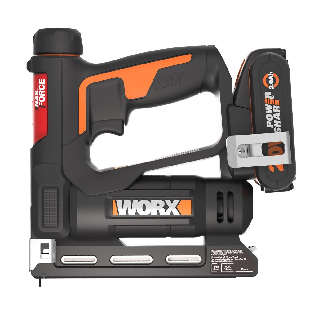 WORX%20WX843%2020Volt/2.0Ah.%20Li-ion%20Şarjlı%20Profesyonel%206-14mm%20Zımba%2015mm%20Çivi%20Çakma%20ve%20Yedek%20Zımba/Çivi