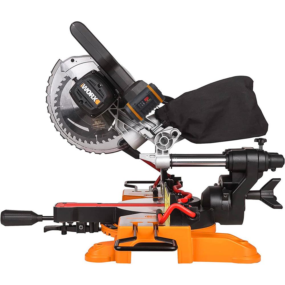 WORX%20WX845.9CB%2020Volt/2.0Ah%20Li-ion%20Çift%20Akülü%20Şarjlı%20216MM%20Profesyonel%20Kızaklı%20Gönye%20Kesme