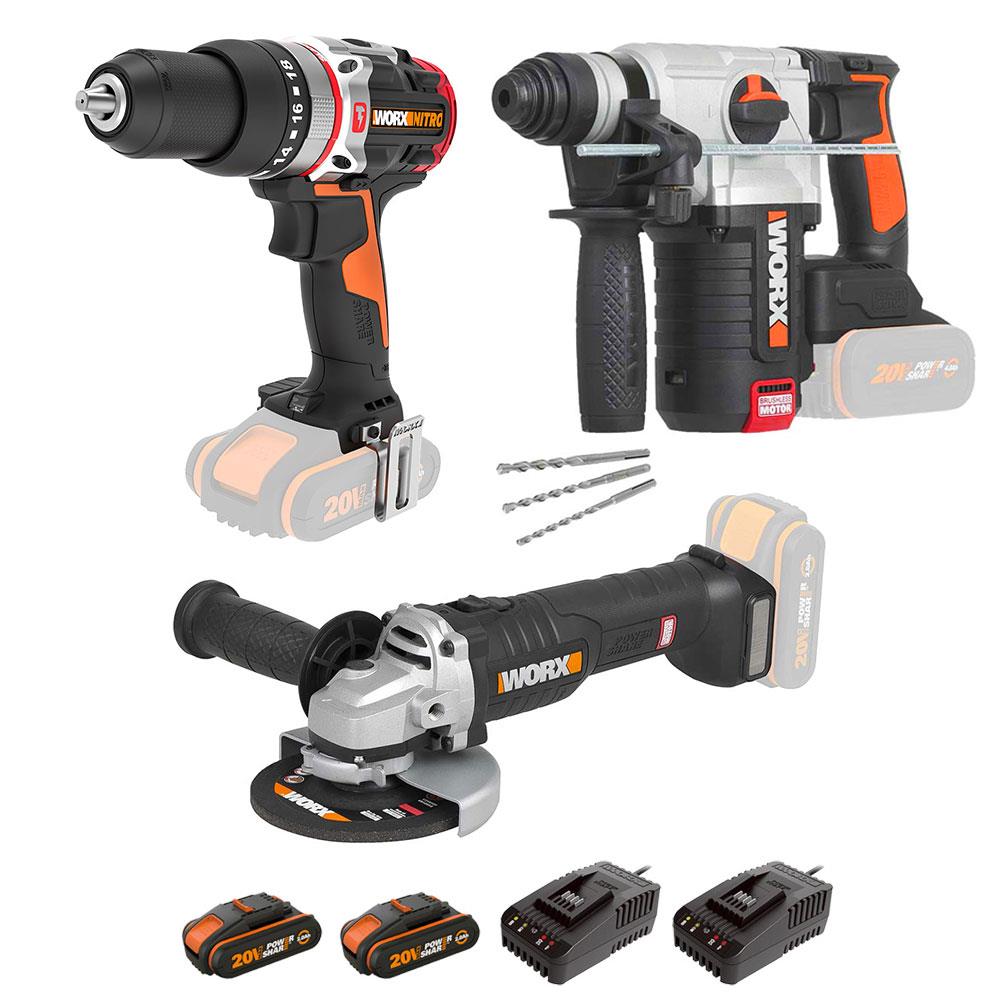 WORX%20WXKS6%20WX354.9%20+%20WX380.9%20+%20WX812.9%20+%20WA3601%2020V/2Ah%20Pro%20Kombo%20Set