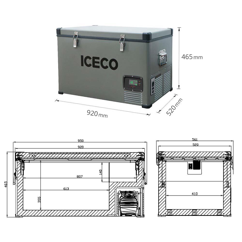 ICECO%20YCD99%2012/24Volt%20220Volt%2099%20Litre%20Tek%20Bölmeli%20Outdoor%20Kompresörlü%20Oto%20Buzdolabı/Dondurucu